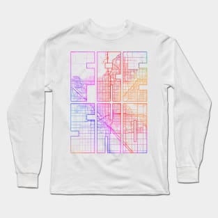 Fresno, USA City Map Typography - Colorful Long Sleeve T-Shirt